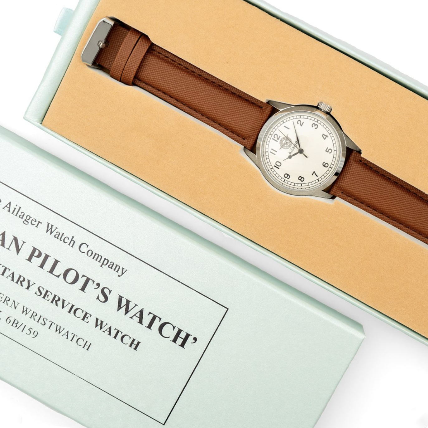 Brittisk RAF-pilotklocka - brunt armband